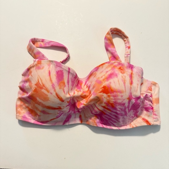 Shade & Shore Pink and Orange Tie-Dye Bikini Top - Picture 1 of 7